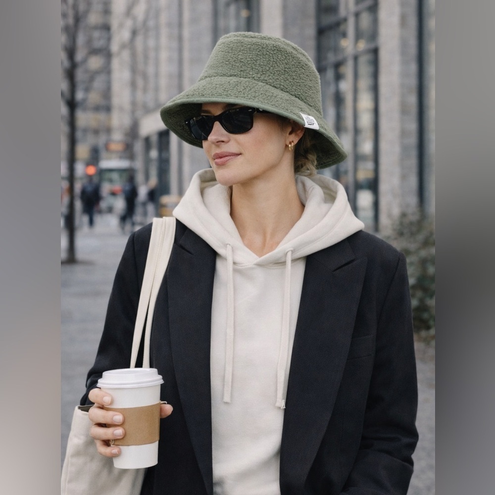 The North Face Cragmont Fleece Bucket Hat – Thyme Green – Cozy Off-Duty Style